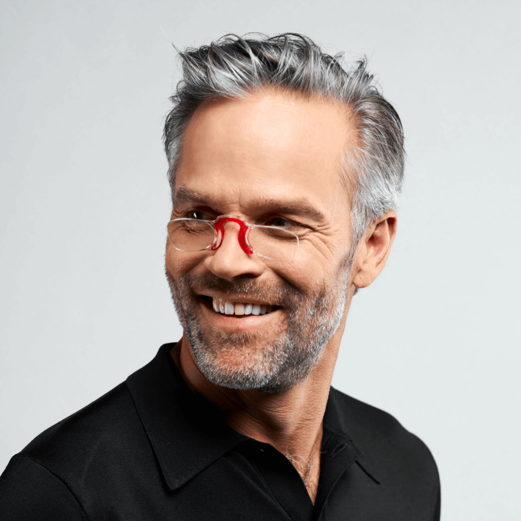 Nooz Original Rectangular Armless Reading Glasses Red For Your Eyes Only Specs